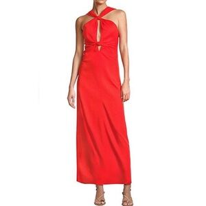 Antonio Melani Red Midi Dress Size 8 | Linen Blend |NWT